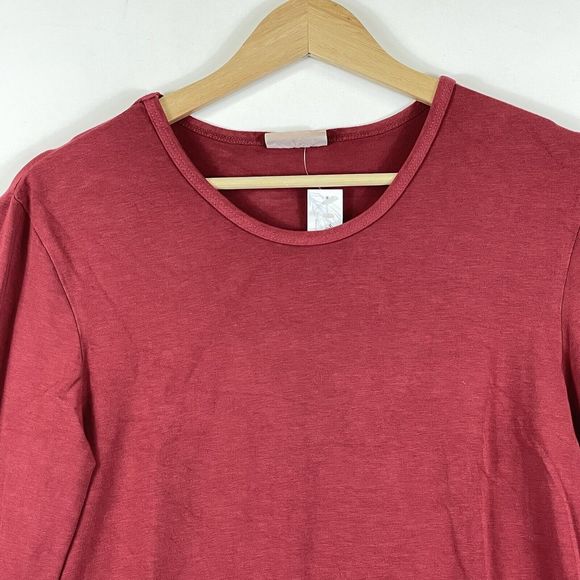 Plume & Thread Deep Brick Red Long Sleeve Basic Top T-Shirt Womens 4 XL NEW - Picture 2 of 5